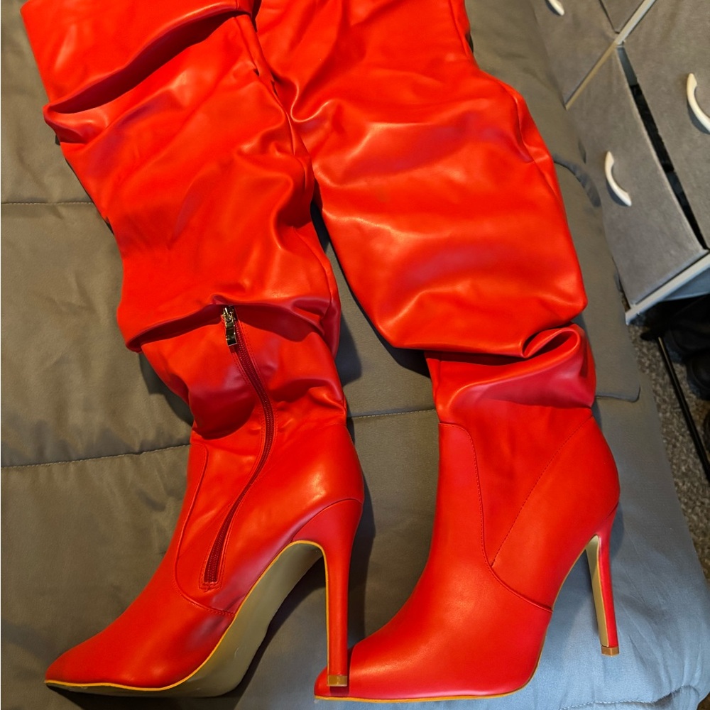 Red High Heel Boots